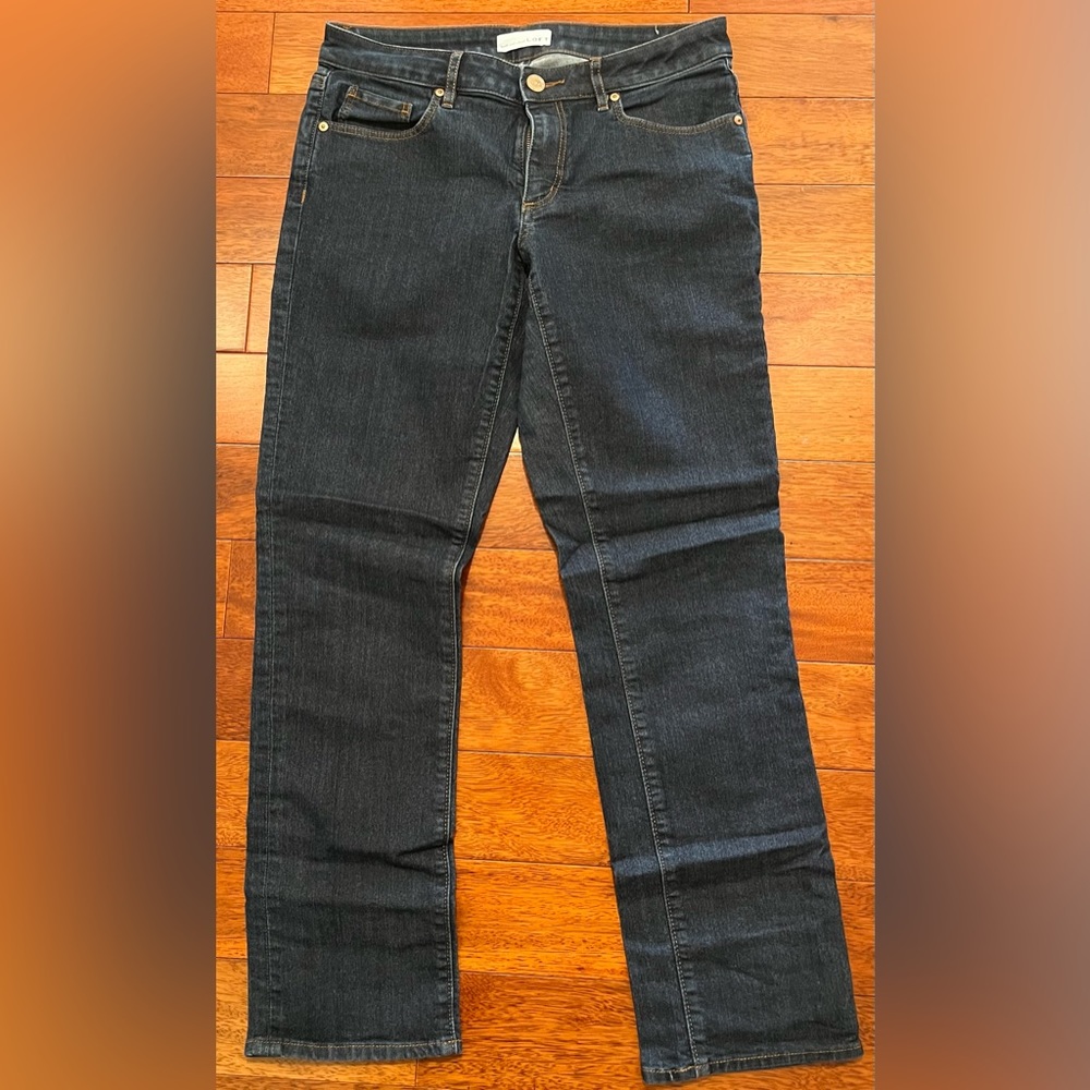 LOFT dark straight leg jeans